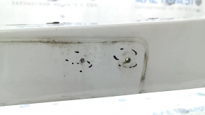 Bare front bumper Mercedes CLA 17-19, white, without parking sensors, dented, torn, scratches, non-factory holes