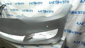 Front bumper bare Tesla Model S 16-20 rest, red, for 6 parking sensors, broken fasteners, scratches, dents