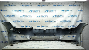 Front bumper bare Tesla Model S 16-20 rest, red, for 6 parking sensors, broken fasteners, scratches, dents