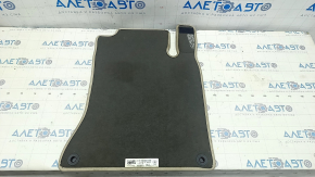 Front left interior mat Mercedes CLA 14-19 cloth black, beige piping, dry cleanable, worn
