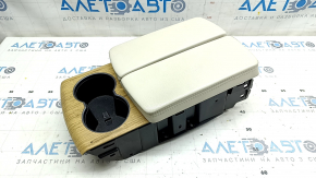 Tesla Model S 16-20 center console armrest white, with cup holders, carbon fiber trim, scratch, dent, for cleaning