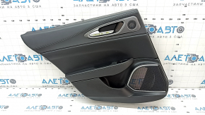 Door trim card rear left Alfa Romeo Giulia 17- black, armrest black leather, insert black leather, gray molding, scratches, dent
