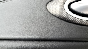 Door trim card rear left Alfa Romeo Giulia 17- black, armrest black leather, insert black leather, gray molding, scratches, dent