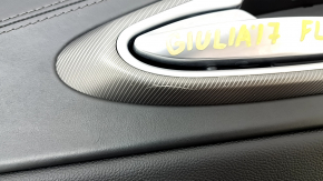 Door trim card front left Alfa Romeo Giulia 17- black, armrest black leather, insert black leather, gray molding, scratches
