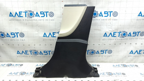 Tesla Model S 12-20 lower right center pillar trim black with beige insert, scratch