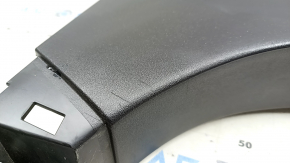 Center pillar trim lower left Tesla Model S 12-20 black, with beige insert, worn leather, scratches