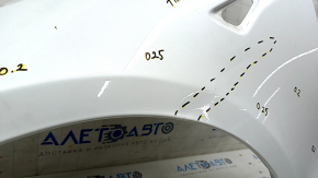 Front left wing Tesla Model S 12-20 white PPSW, painted 0.2-0.25, dented, cracked