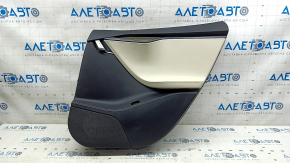 Door trim card rear right Tesla Model S 16-20 rest leather black, with beige insert, with backlight, dented