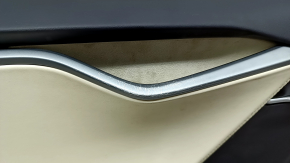 Door trim card front left Tesla Model S 16-20 rest leather black, with beige insert, with backlight, scratches