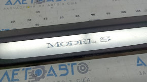 Door sill trim front left Tesla Model S 12-20 with chrome trim, black, scratches