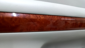 Door trim card rear left Lexus RX300 RX330 RX350 RX400H 04-09 gray, black top, gray leather armrest, wood insert, scratches