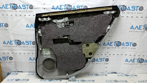 Door trim card rear left Lexus RX300 RX330 RX350 RX400H 04-09 gray, black top, gray leather armrest, wood insert, scratches