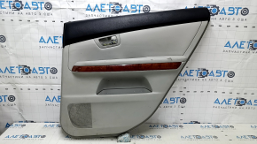 Door trim card rear right Lexus RX300 RX330 RX350 RX400h 04-09 gray, black top, gray leather armrest, wood insert, scratches, tears