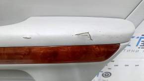 Door trim card rear right Lexus RX300 RX330 RX350 RX400h 04-09 gray, black top, gray leather armrest, wood insert, scratches, tears