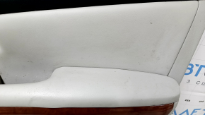 Door trim card front right Lexus RX300 RX330 RX350 RX400h 04-09 gray, black top, gray leather armrest, wood insert, scratches, dry-cleaned, bumps
