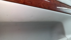 Door trim card front right Lexus RX300 RX330 RX350 RX400h 04-09 gray, black top, gray leather armrest, wood insert, scratches, dry-cleaned, bumps