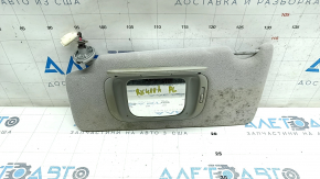 Left visor Lexus RX300 RX330 RX350 RX400h 04-09 gray, without hook, with backlight, tear, for dry cleaning
