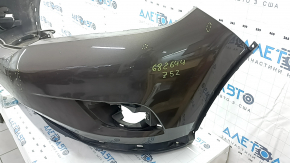 Front bumper bare Nissan Murano z52 15-18 prerest red torn off right part, broken fasteners, tears, sawed off, dented