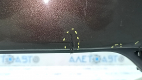 Front bumper bare Nissan Murano z52 15-18 prerest red torn off right part, broken fasteners, tears, sawed off, dented