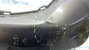 Front bumper bare Nissan Murano z52 15-18 prerest red torn off right part, broken fasteners, tears, sawed off, dented