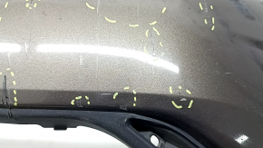 Front bumper bare Nissan Murano z52 15-18 prerest red torn off right part, broken fasteners, tears, sawed off, dented