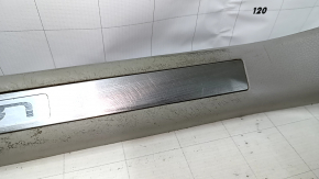 Door sill trim with illumination front left Lexus RX300 RX330 RX350 RX400h 04-09 gray, with chrome trim, bumps on chrome, scuffed, scratches, for dry cleaning