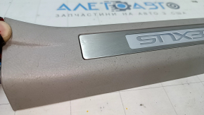 Door sill trim with backlight rear right Lexus RX300 RX330 RX350 RX400h 04-09 gray, with backlight, with chrome trim, worn, broken fastening, scratches