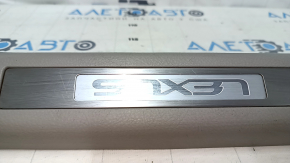 Door sill trim with backlight rear left Lexus RX300 RX330 RX350 RX400h 04-09 gray, with backlight, with chrome trim, worn, broken fastening, scratches