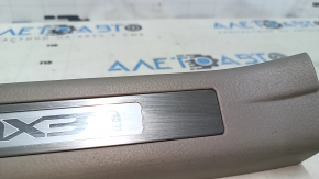 Door sill trim with backlight rear left Lexus RX300 RX330 RX350 RX400h 04-09 gray, with backlight, with chrome trim, worn, broken fastening, scratches