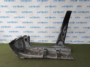 Body pillar central right Nissan Rogue 14-20 with threshold, non-standard, black, sawed off