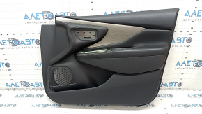 Door trim card front right Nissan Murano z52 15-18 black with black insert leather, armrest black leather, molding gray gloss, with backlight, scuffed, dents