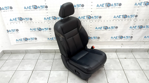 Passenger seat Nissan Murano z52 18- without airbag, electric, black leather, perforation, white stitching, working driftwood, for cleaning