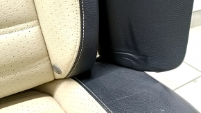 Rear row of seats 2nd row VW CC 08-17 black leather with beige inserts, perforation, dents in the leather