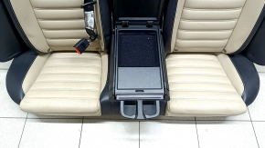 Rear row of seats 2nd row VW CC 08-17 black leather with beige inserts, perforation, dents in the leather