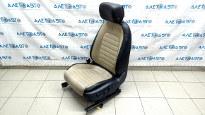 Driver's seat VW CC 08-17 with airbag, electric, leather black with beige inserts, cracked pad