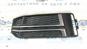 Front bumper grille left Audi A4 B9 17-19 s-line, without radar, light chrome, sand