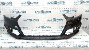 Bare front bumper Audi A4 B9 17-19 S-Line graphite, without washers, for 4 parking sensors, parking sensor mounts are broken