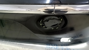 Bare rear bumper VW CC 13-17 rest, black, with moldings, broken fasteners, crack, dented, scratches, crack on molding, chrome peeling