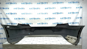 Bare rear bumper VW CC 13-17 rest, black, with moldings, broken fasteners, crack, dented, scratches, crack on molding, chrome peeling