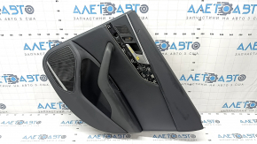 Door trim card rear right Audi A4 B9 17-19 black, black armrest leather, insert black leather, Bang and Olufsen, dent