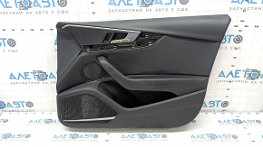 Door trim card front right Audi A4 B9 17-19 black, black armrest leather, insert black leather, Bang and Olufsen, dent, tear