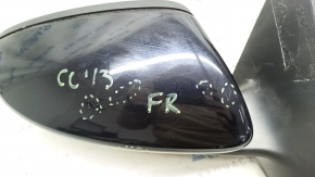 Side mirror right VW CC 13-17 rest 7 pins, turn signal, backlight, black, scratches