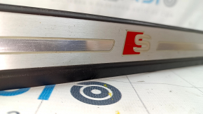 Door sill trim outer front left Audi A4 B9 17- S-Line with illumination, scratches