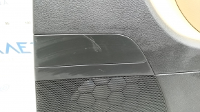 Door trim card rear right VW CC 08-17 black with beige insert leather, armrest leather beige, molding gray, scratches