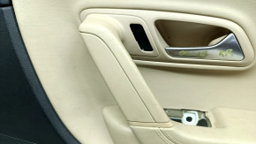 Door trim card rear right VW CC 08-17 black with beige insert leather, armrest leather beige, molding gray, scratches