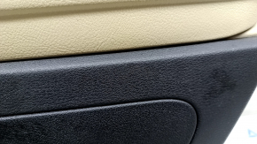 Door trim card rear right VW CC 08-17 black with beige insert leather, armrest leather beige, molding gray, scratches