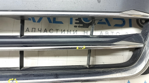 Radiator grille assembly Audi A4 B9 17-19 with emblem, for parking sensors, light chrome, sand, cracks in fasteners