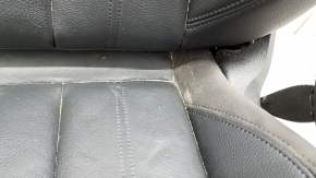 Passenger seat Audi A4 B9 17-19 without airbag, electric, heated, leather, black, melted, scratches, dented, needs cleaning, torn mesh