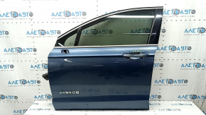 Door assembly front left Ford Fusion mk5 13-20 hybrid, keyless, with code, blue FT, cobweb on overlay, scratches on overlay, bump