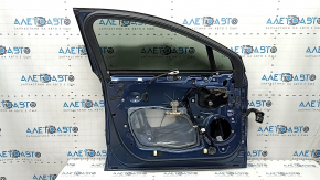 Door assembly front left Ford Fusion mk5 13-20 hybrid, keyless, with code, blue FT, cobweb on overlay, scratches on overlay, bump